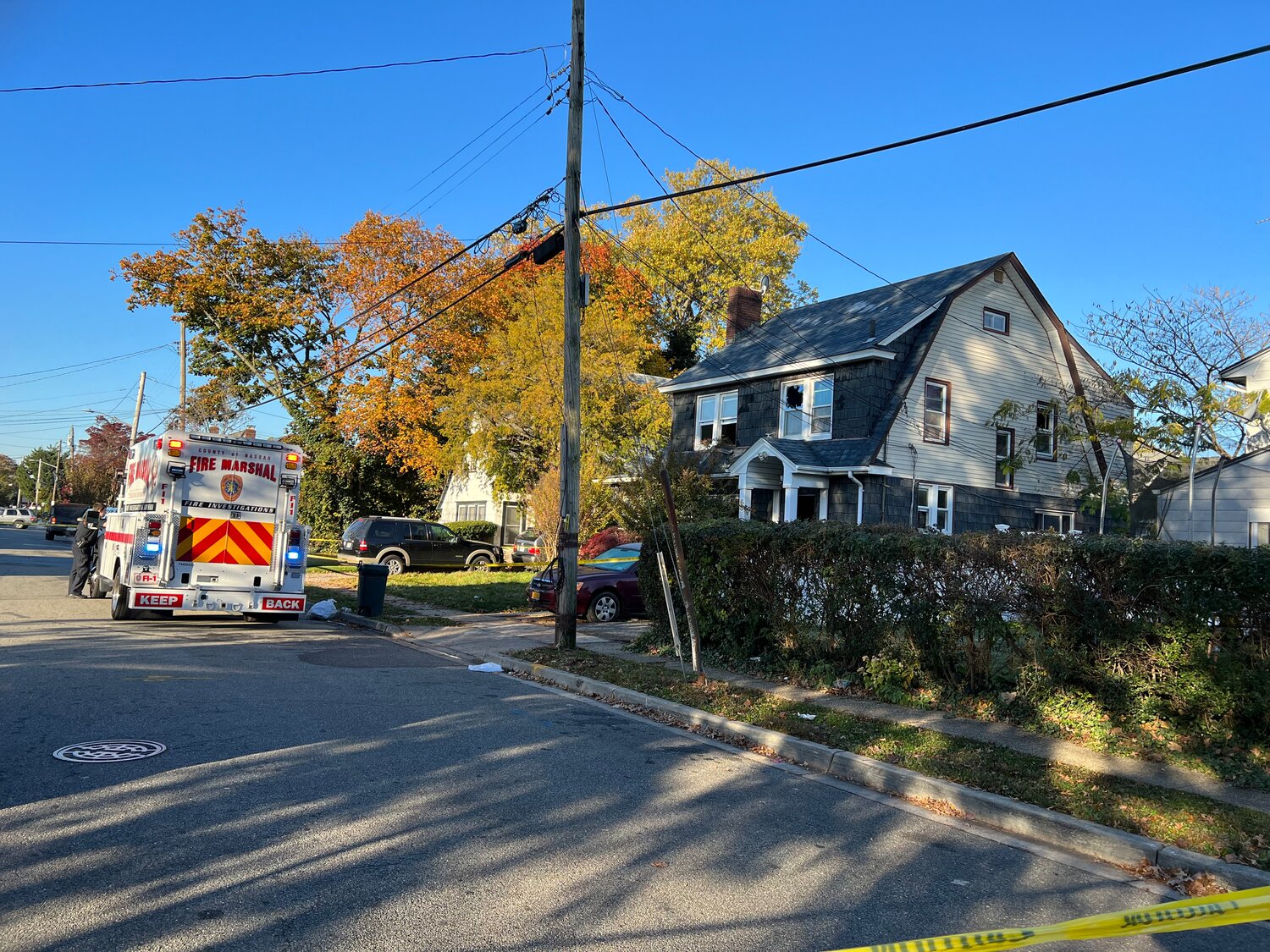 A home on Devon Road in Hempstead Village had to have at least one window broken out so Hempstead firefighters could control the flames that left one person dead early Monday morning.