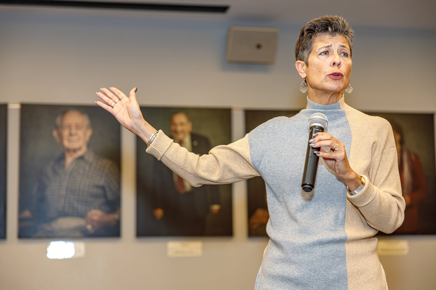Donna Rosenblum, president of the Merrick Library board and an educator at the Holocaust Memorial & Tolerance Center of Nassau County, in Glen Cove, tells the stories of the survivors.