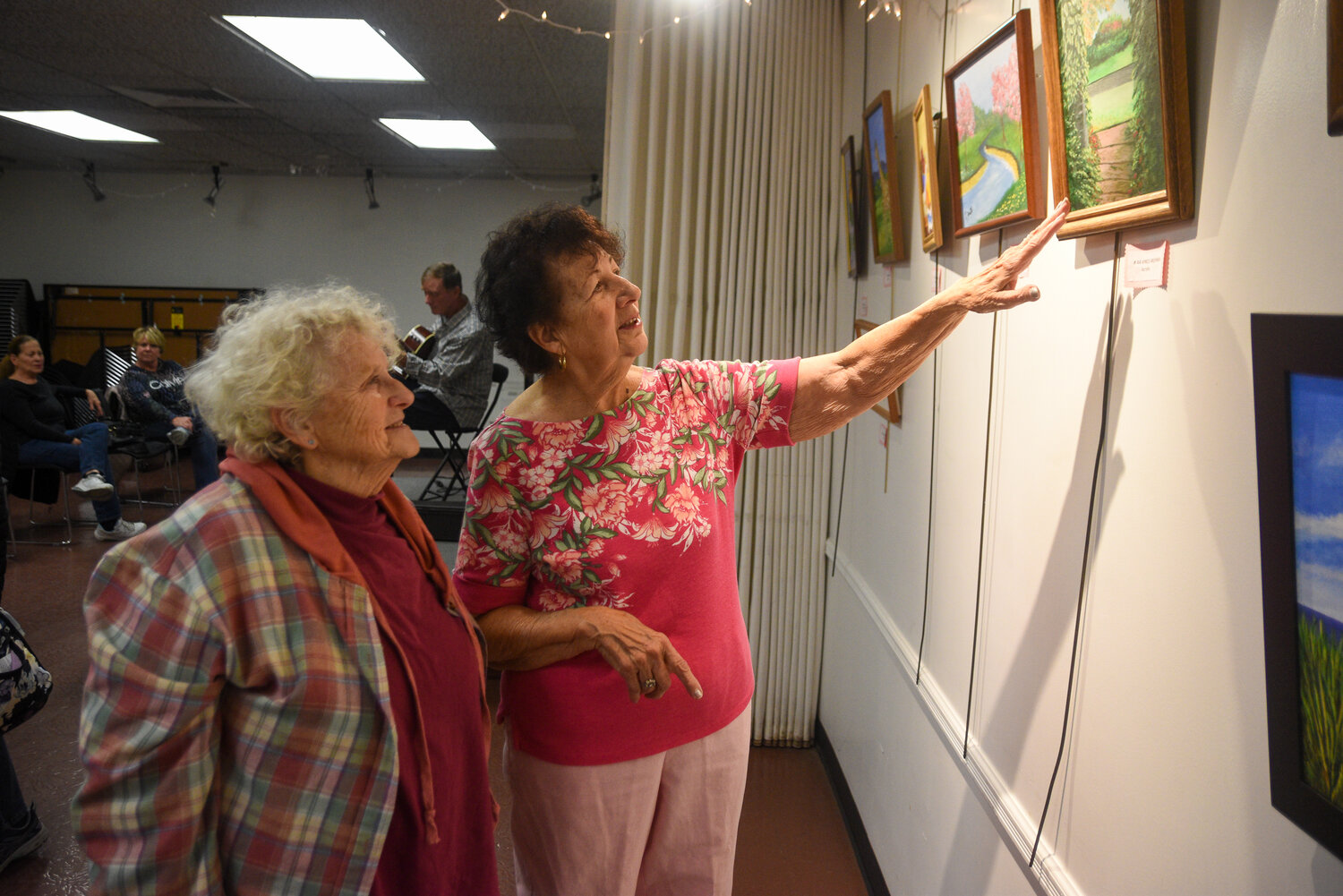 Zanetto got to share the special occasion of her artist reception for her work on display at Bellmore Memorial Library with her teacher, Joan Lazarus.