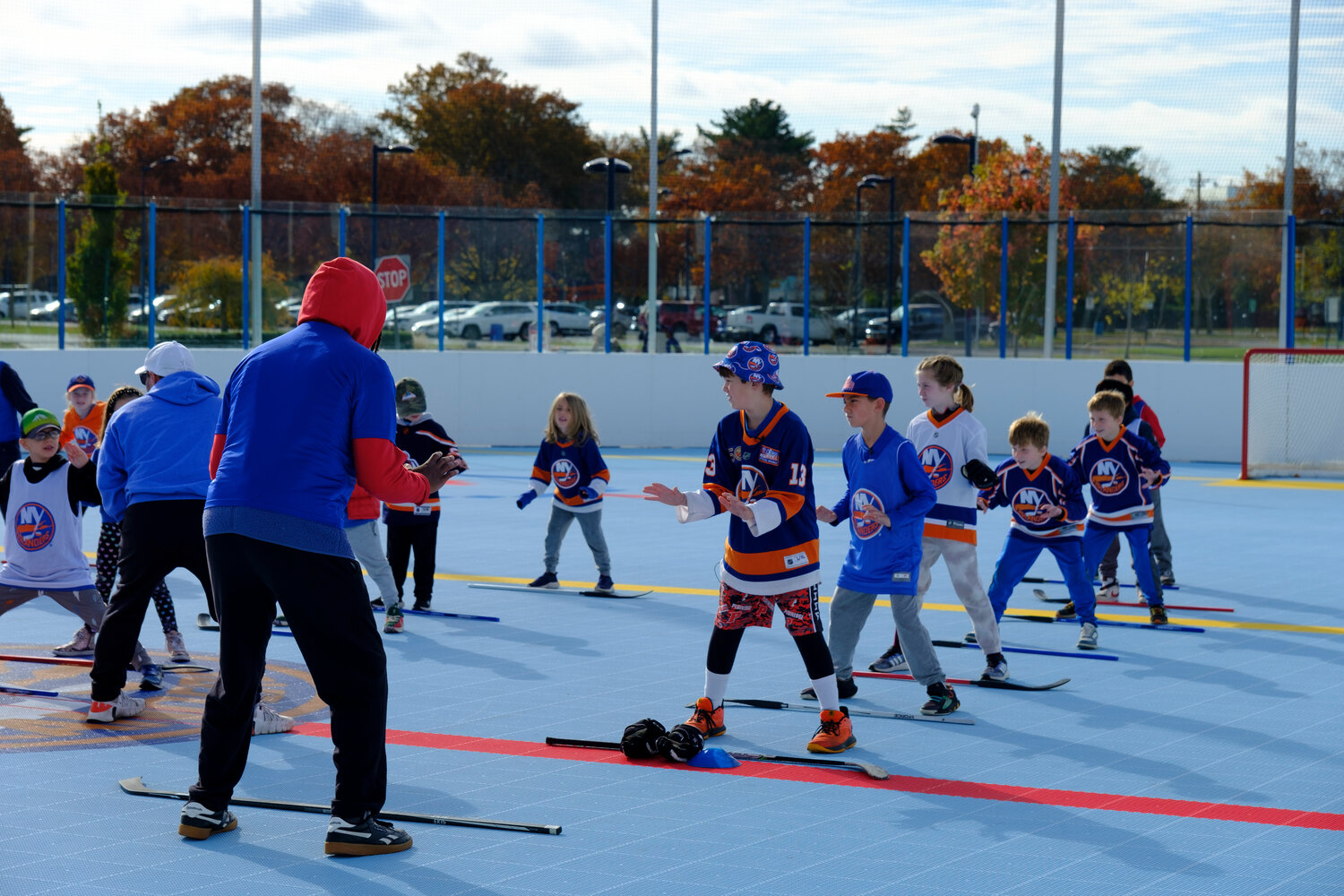 The community relations team led hockey players of all age and skill in different exorcises throughout the hour-long program.