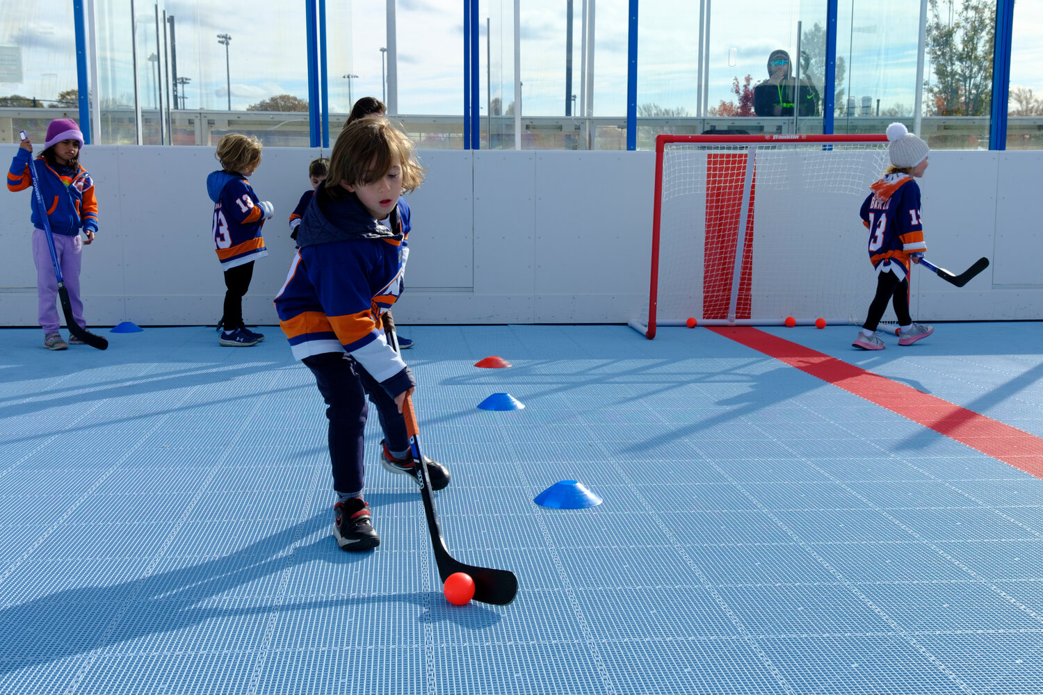 Austin Grefig, 7, had a blast putting his skills to the test on the rink outside of the main facility. The Northwell Health Ice Center is an official training location for the Islanders, and a spot where many community events take place throughout the year.