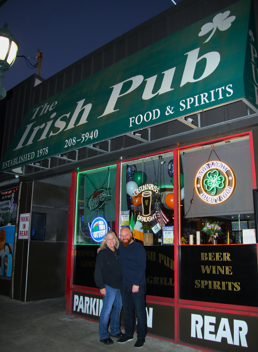 Shawn Sabel, owner of The Irish Pub, with his mother Gail Kaider at the pub’s 60th anniversary of being in business.