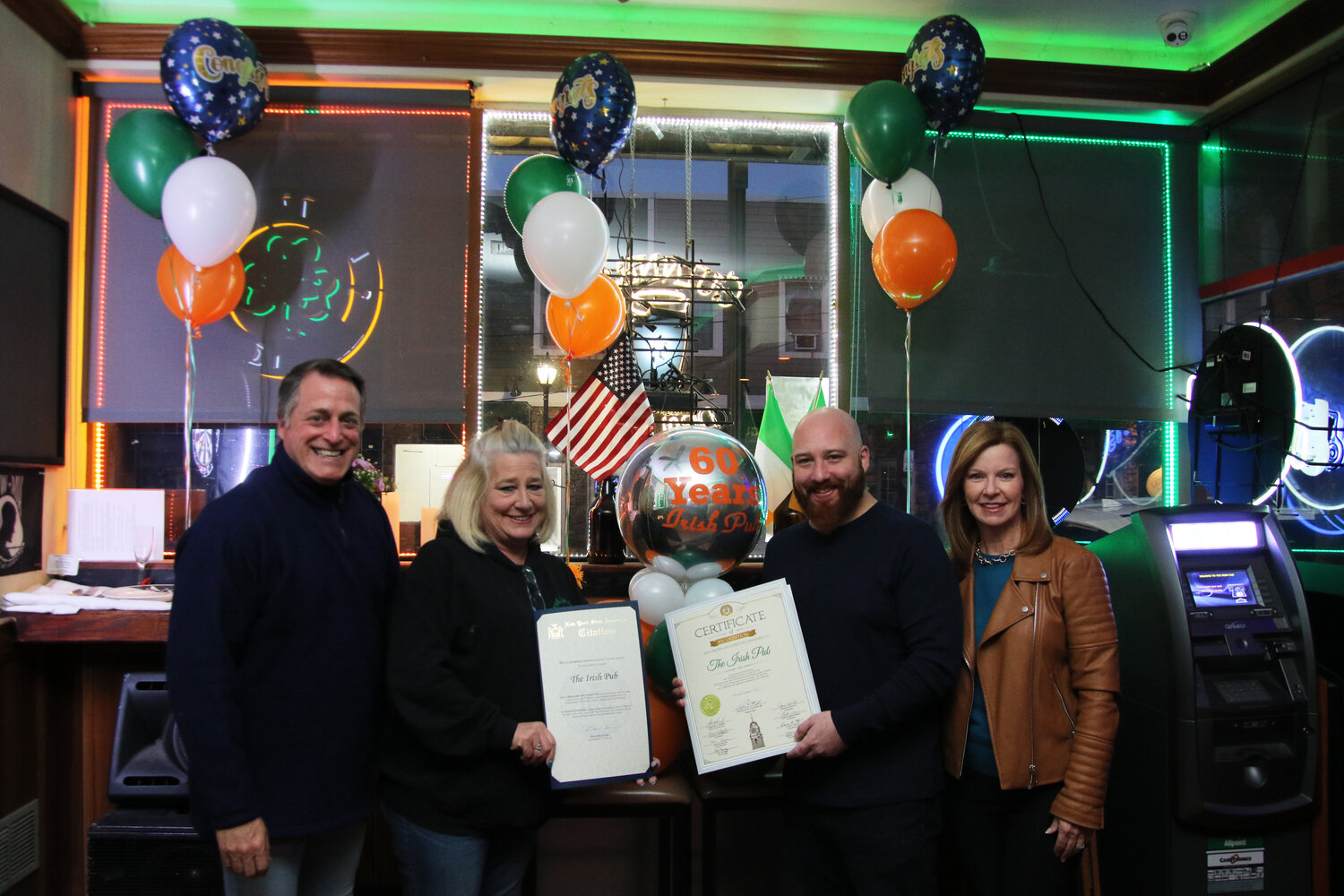 Assemblyman Brian Curran and Town of Hempstead Councilwoman Laura Ryder presented citations to Shawn Sabel with his mother Gail Kaider, stating that they have been in business for 60 years.