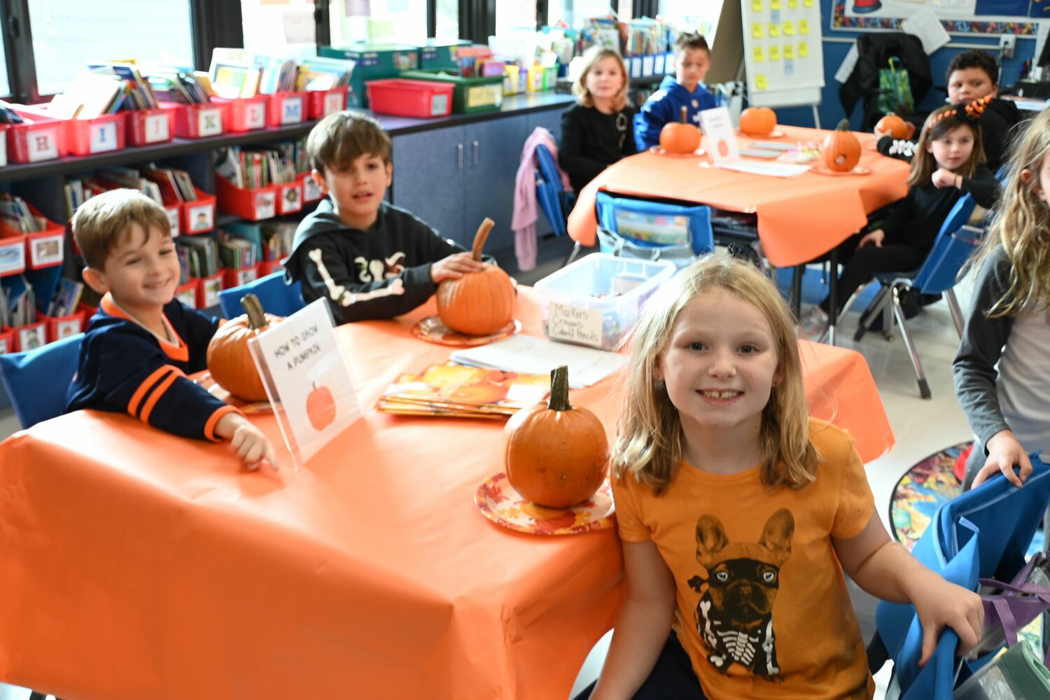 West School second graders also celebrated fall by decorating pumpkins.