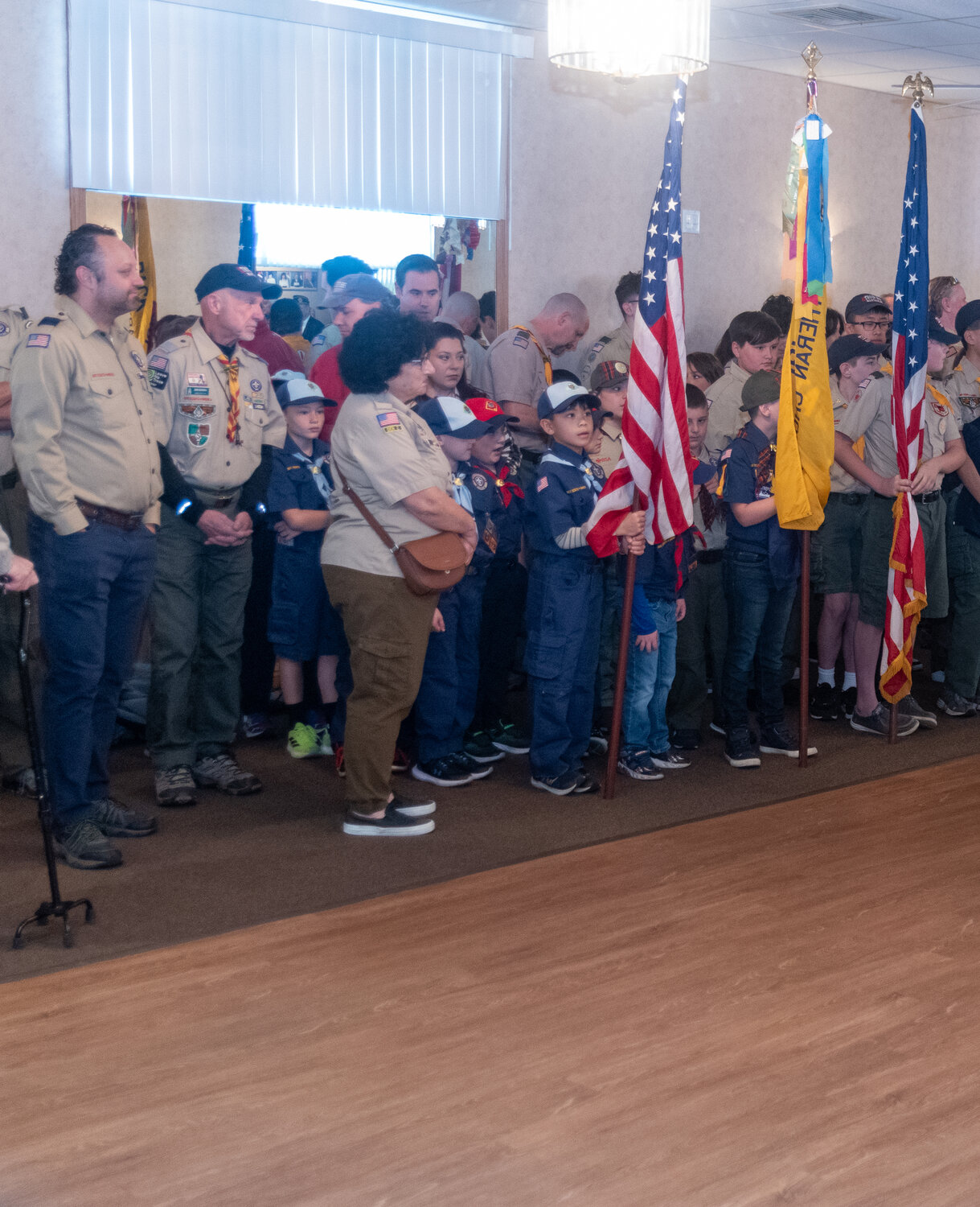 Boy scouts honoring the Vetarans at the Wantagh American Legion.