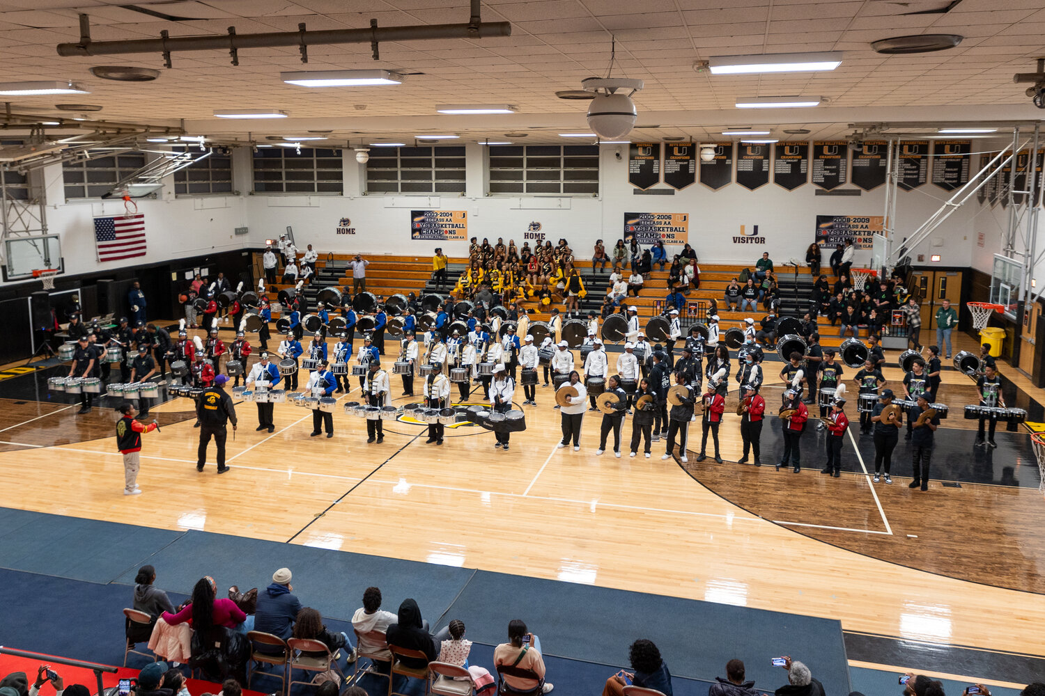All of the bands that took part joined forces for a climactic performance, led by Uniondale’s percussion instructor, Derrick Barker.