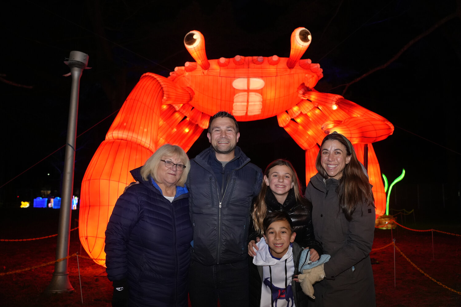 Barbara Rossi, Greg Rossi, Aubrey Rossi, Sam Rossi, and Michele Rossi stopped by the display. Invitations were given to 2,500 Nassau County employees and their families to check out the LuminoCity Festival during a preview day last week.