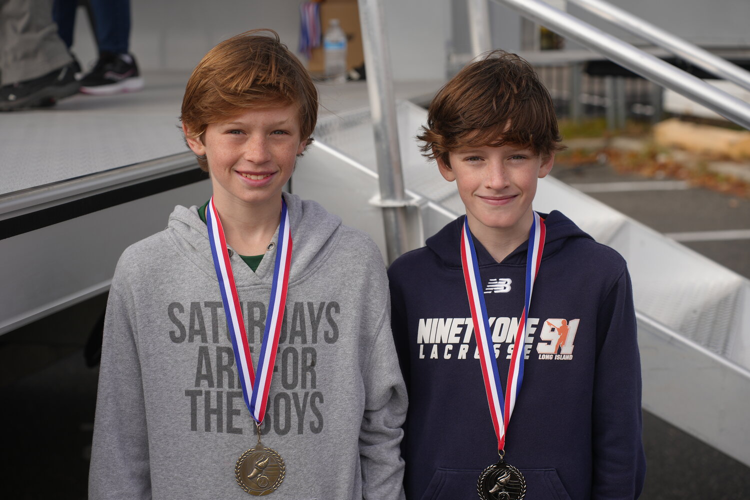 Quinn Flatley, 13, and Connor Flately, 11, were presented with medals for finishing in first- and second-place in the boys’ 14 and under division.