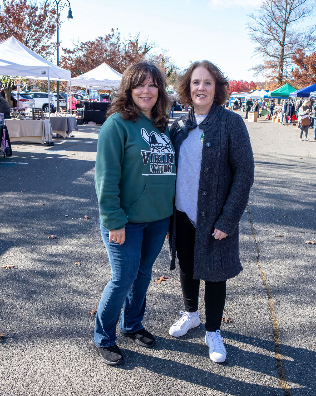 Seaford Chamber of Commerce Vice President Donna Jebaily, left, and President Margaret Grub enjoying the festivities at the Seaford Holiday Fair.