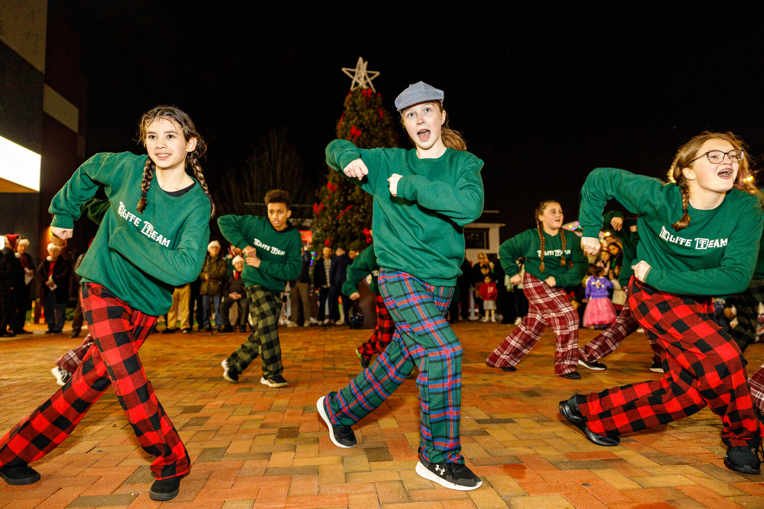 The Elite Team performed a fun and festive dance routine for the hundreds of neighbors gathered for Lynbrook village’s annual tree lighting ceremony.