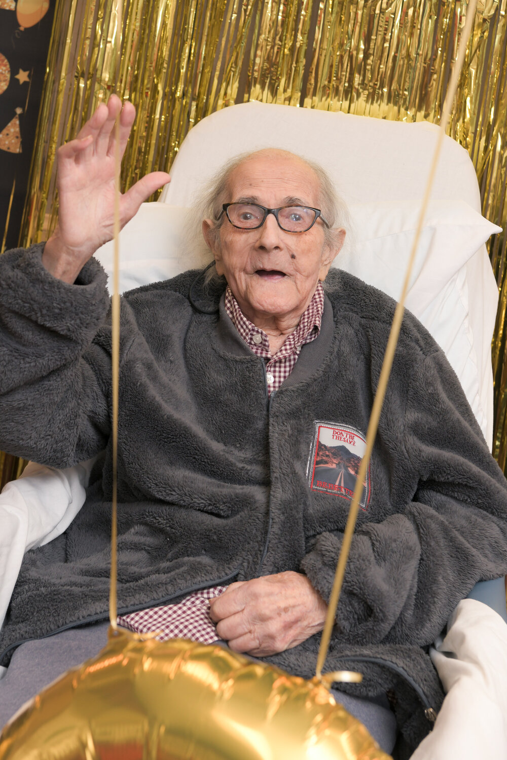Kenneth Neilson celebrates his 107th birthday.