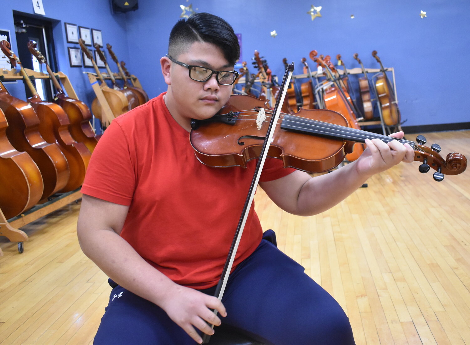 Wantagh Middle School student Adrian De Chavez has become a talented violist, and has performed in venues including Madison Square Garden and Barclays Center.