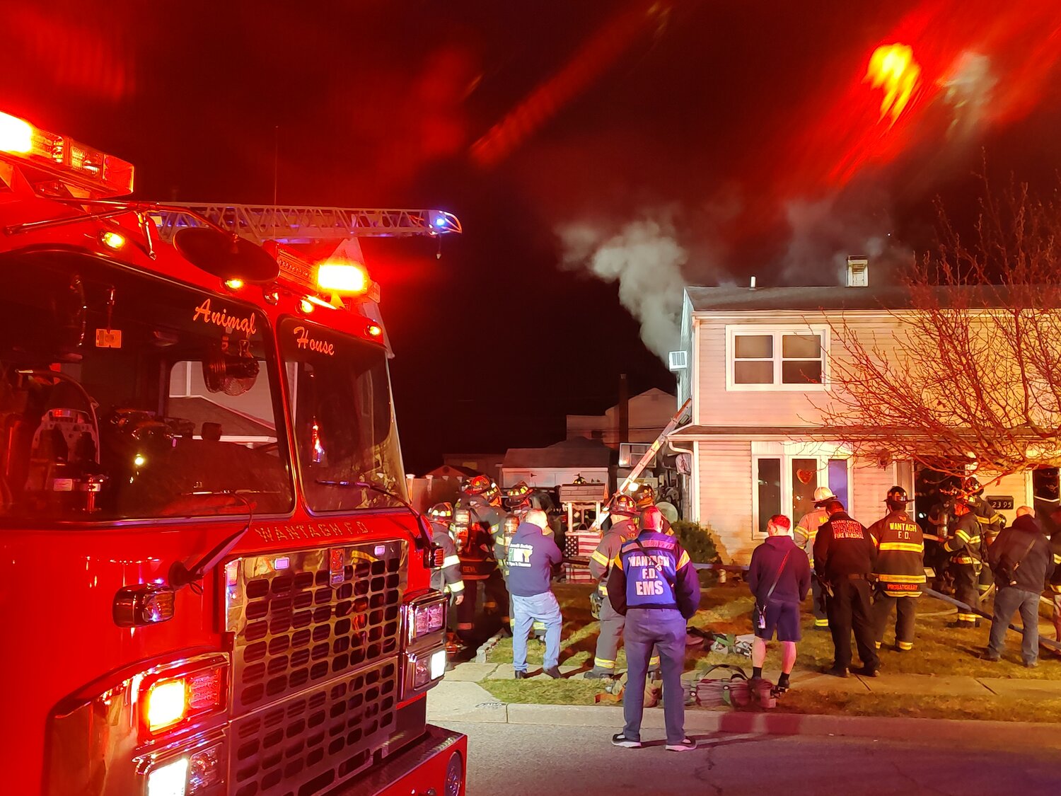 The Wantagh Fire Department responded to a house fire on Willoughby Avenue in Seaford on Feb. 7.