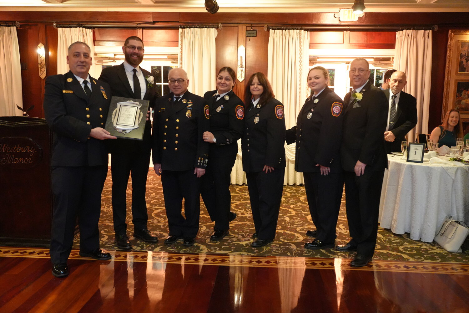 The East Meadow Fire District was awarded the Dave Rothbaum Silver Fox Award at the Feb. 2 installation dinner.