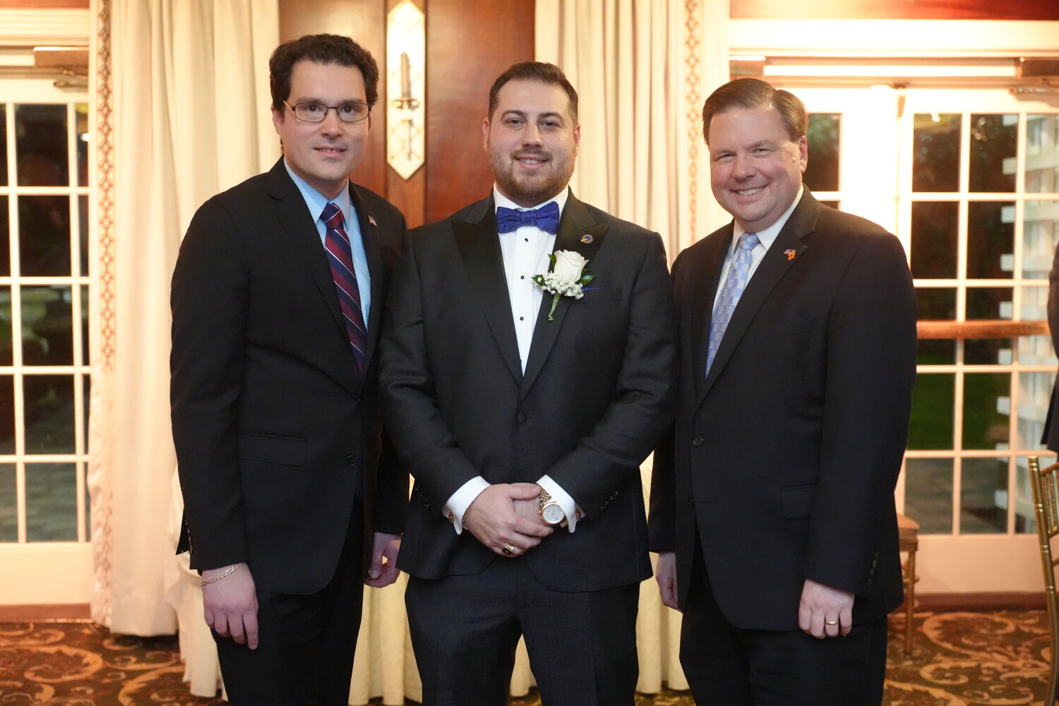 State Assemblyman John Mikulin, Chamber President Anthony Bott and Nassau County Legislator Tom McKevitt.