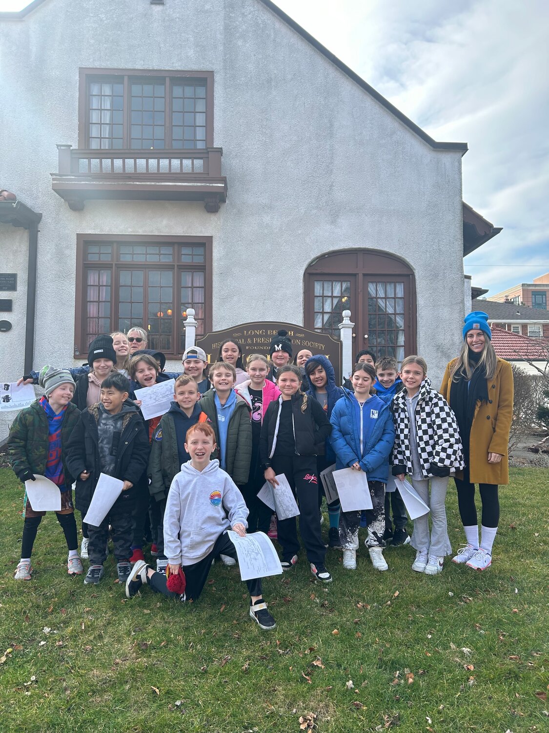 A number of classes took a trip to the Long Beach Historical Society, happily learning about what their hometown was like long ago.