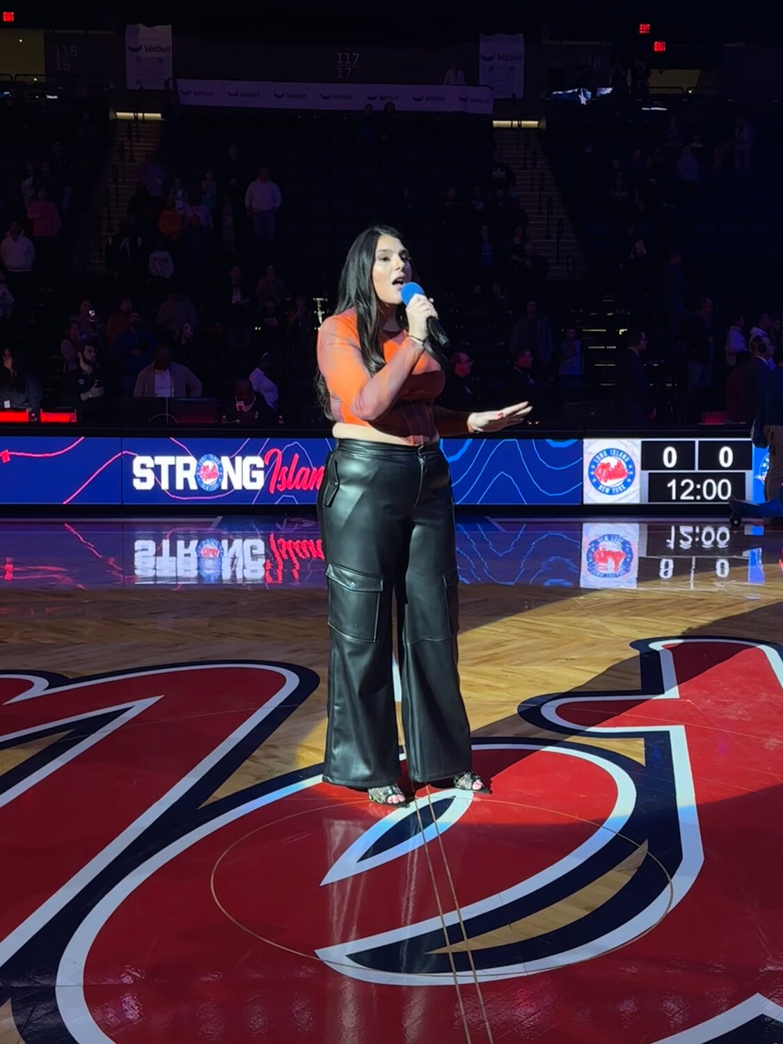 Butler singing the national anthem at a Brooklyn Nets game last month.