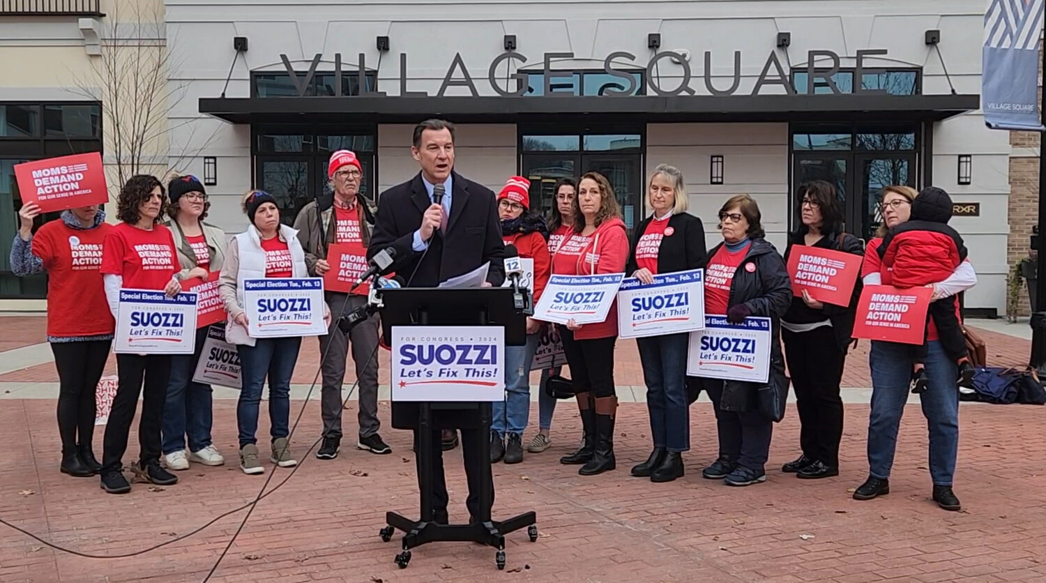 Tom Suozzi says he’s against the use of semi-automatic weapons.