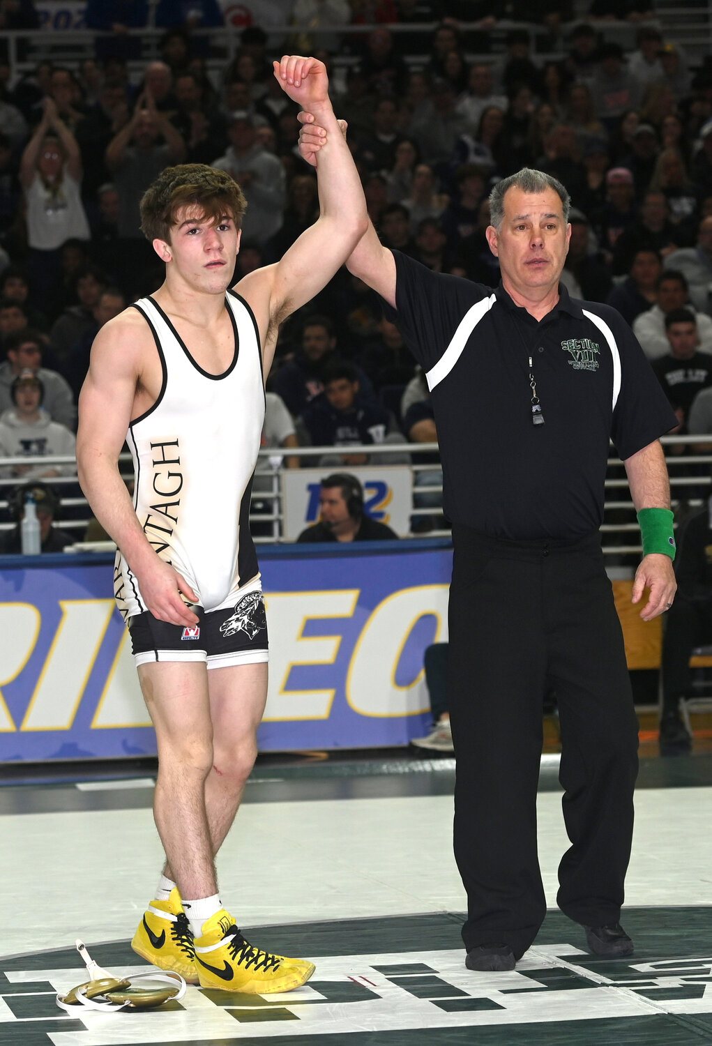 Wantagh's Joseph Clem became a three-time Nassau County wrestling champ Sunday afternoon and seeks a state title.