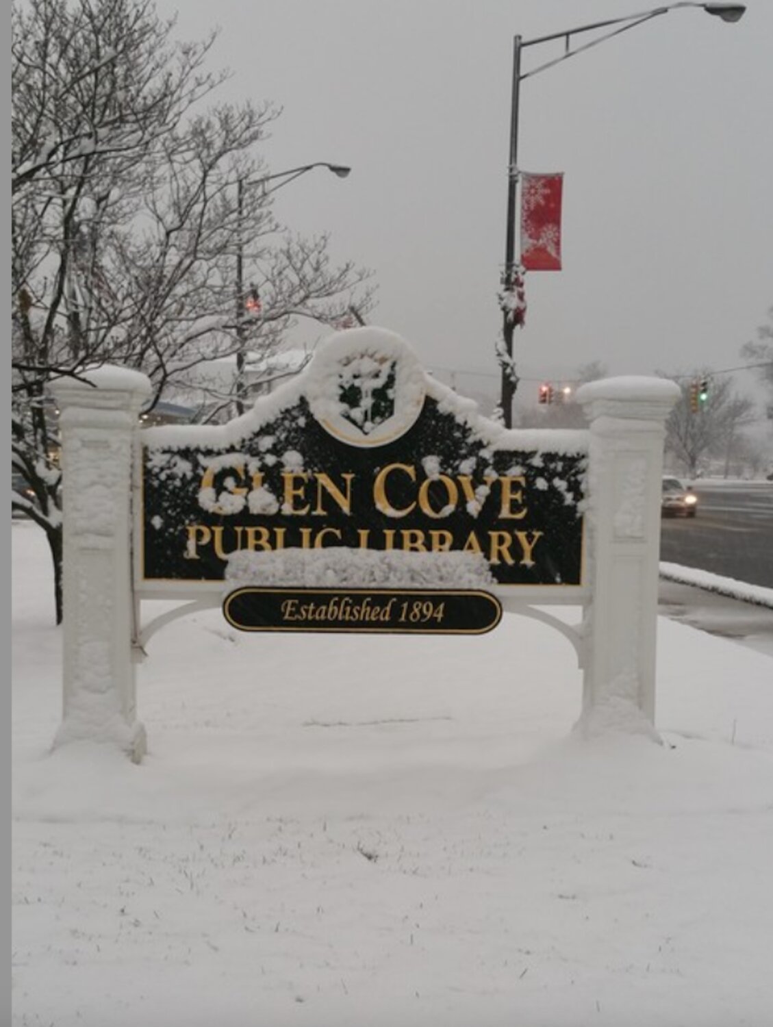 The total snowfall for Glen Cove as of 2 p.m. is over eight inches. 