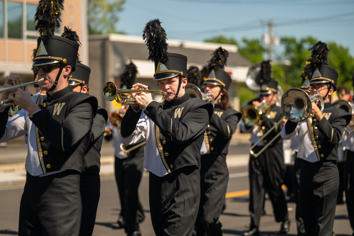 The Wantagh High School Marching Band performed during the parade.