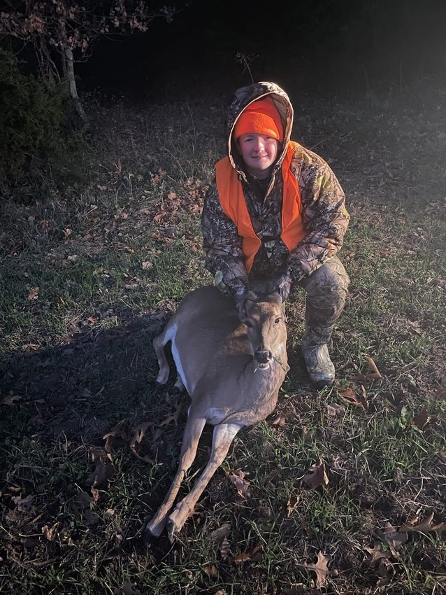 Austin Lowe, 14, harvested a doe on his family's property in Webster County.   Contributed Photos
