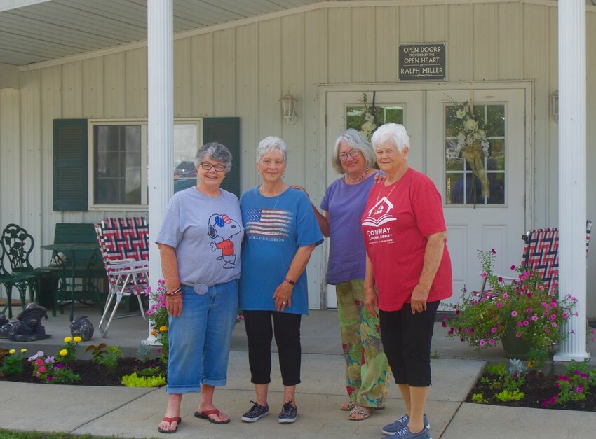 The ladies who make the Conway Memorial Library possible.   From L-R: Pat Cunningham, Pauline Spurlock, Pat Hamman, and Ann Cunningham.&nbsp;   Mail photo by Ryder Berger