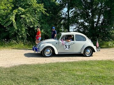 Stopping by and visiting the Rogersville residents is Herbie the Love Bug.   Contributed Photos