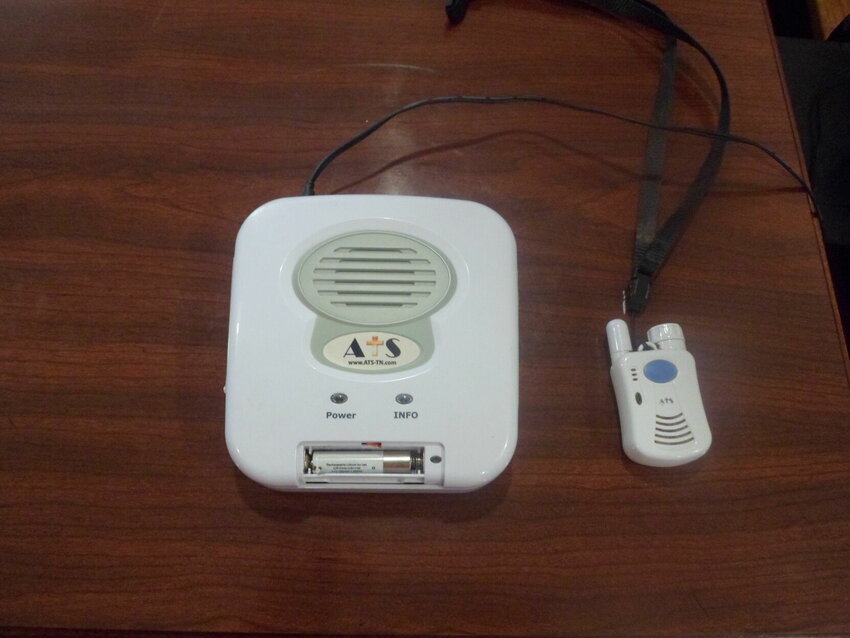 The Medical Guardian is hooked up to a landline to help aid seniors in case of a medical emergency.   Contributed photo&nbsp;