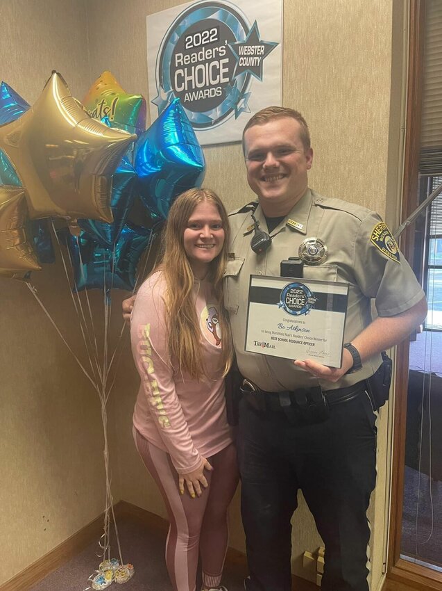 Marshfield Mail Editor Shelby Atkison pictured with her brother, Webster County Deputy Bo Atkison.&nbsp;