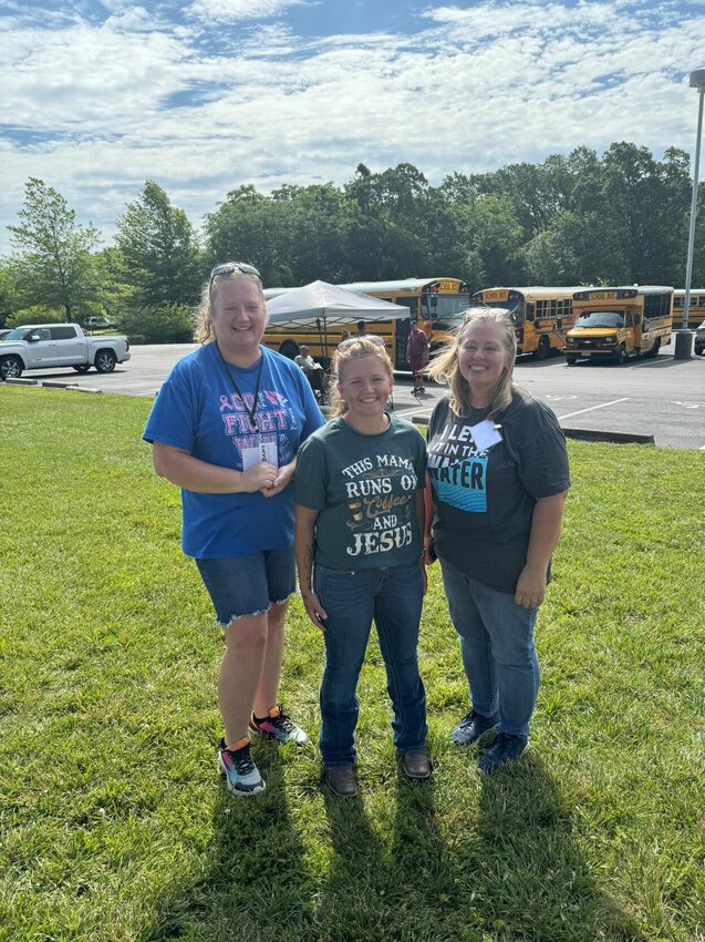 Rebecca Bigley, Ashley Towe and Lisa Vos represented Marshfield Schools in the MAPT State Bus Driving Safety Competition, hosted by Marshfield High School in June.   Contributed Photos