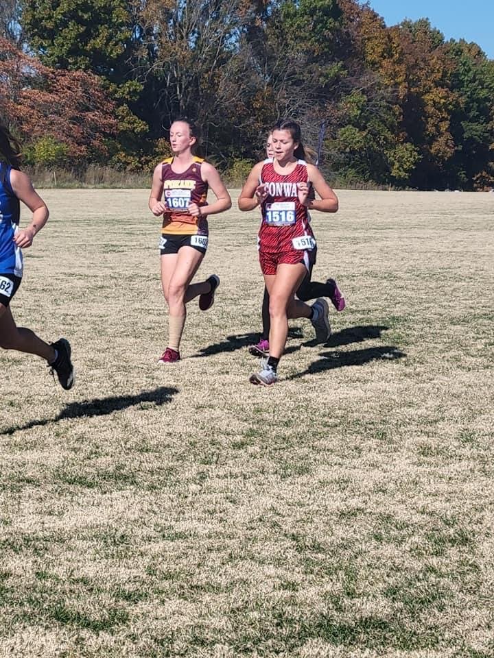 Gracie Vestal represents Conway as she runs in the tournament. Vestal has had eight finishes in the top ten this season with five finishes in the top five.