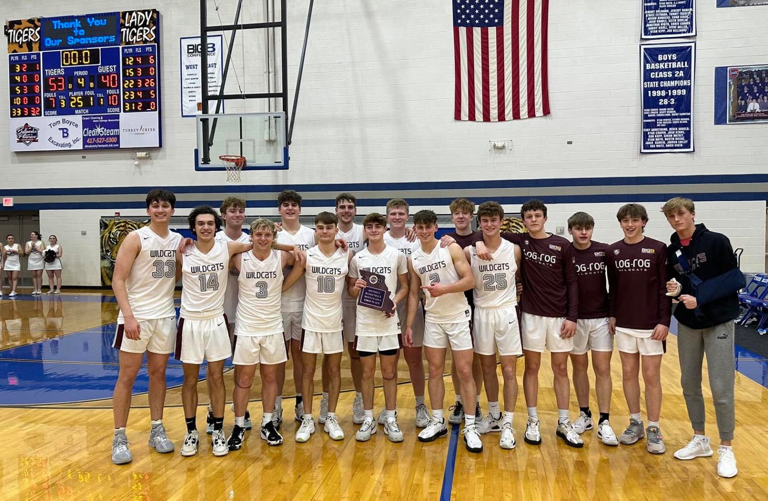 Pictured here are Logan-Rogersville Wildcat District Champions! Winning against Hollister with a final score of 53-40 on Mar. 3. The team is now heading to State. Way to go, Wildcats!


Contributed Photo by John Schaefer.
