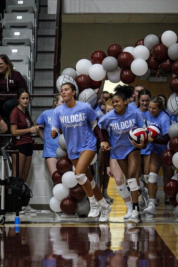 The Lady Wildcats storm the floor for their first game of the season on Monday, Aug. 28.


Contributed photo 