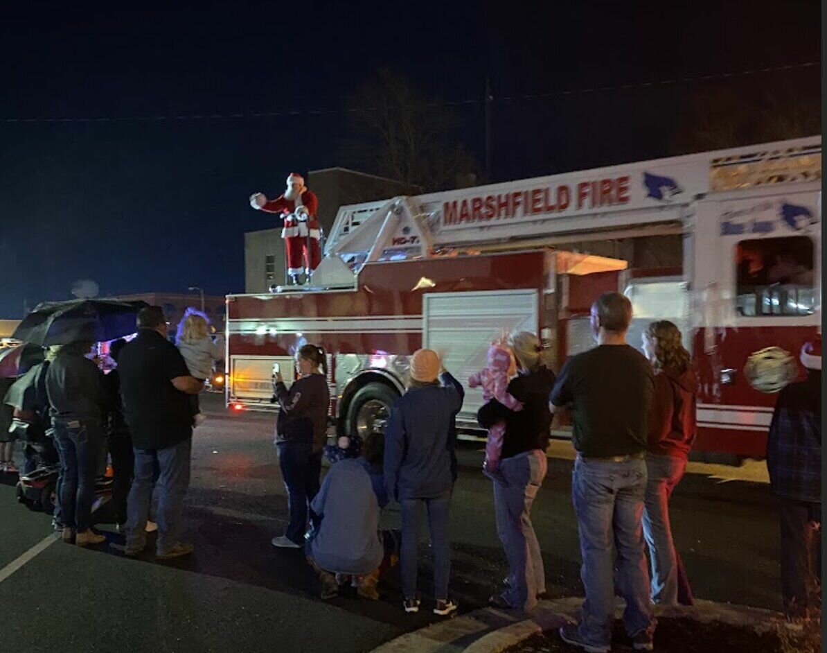 Santa greets a group of Marshfieldians during last year's event put on by the Marshfield Fire Protection District. 


Mail file photo