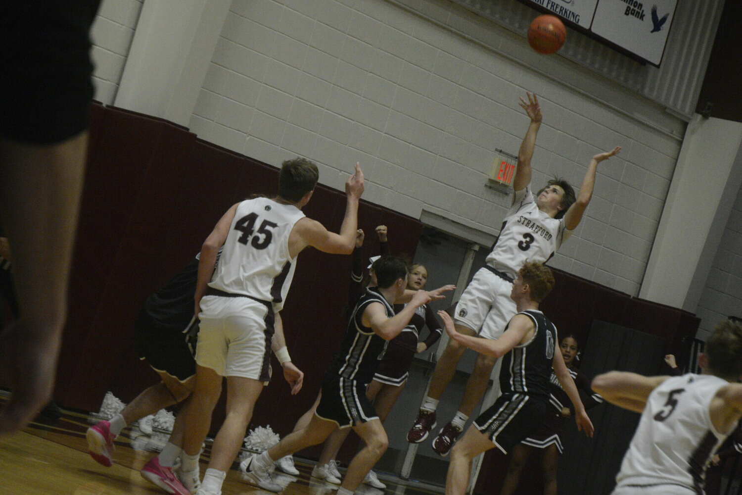 Cody Voysey, senior, pulls up on the baseline against Sparta on Saturday, Dec. 2 at the Strafford Invitational's championship game. The Indians took second place. 


Mail photo by Ryder Berger