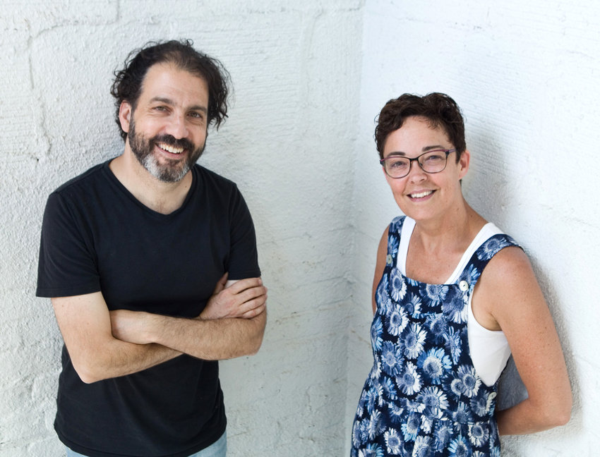 Alan Berks (left) and Leah Cooper (right) are co-artistic directors of Wonderlust Productions. Their 2016 play about the experience of adoption has been adapted into graphic novel form. (Photo by Margie O&rsquo;Loughlin)