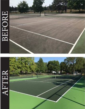 Kenny Park court repair before and after