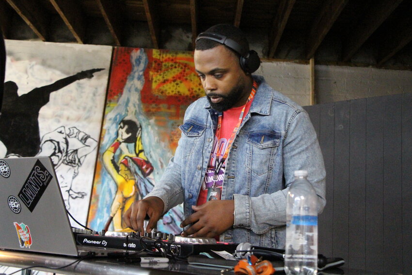 Dj Al Metro plays music during The Uprising krump battle on Saturday, June 10, at the Indigenous Roots Cultural Arts Center in Saint Paul.