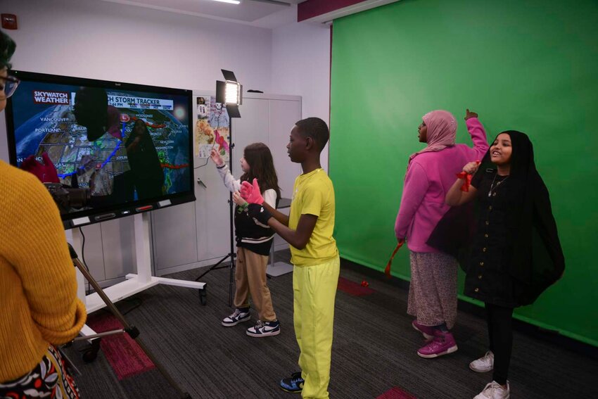 Youth enjoy the new Spark'd Studio space at Whittier Park