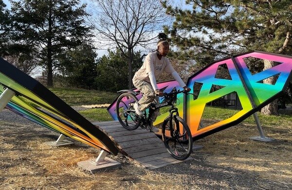 Hall Park bike sculpture