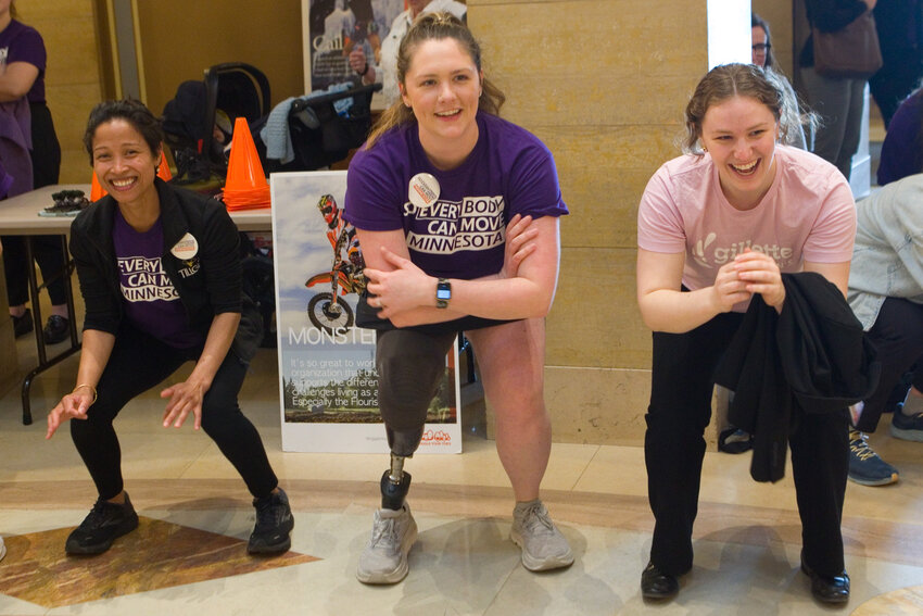Mobility clinic participants demonstrate agility and strength during the &quot;So Every BODY Can Move MN&quot; event.