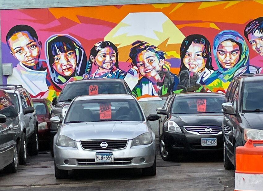 A mural in Minneapolis at the corner of Portland Ave. and East Lake St. (Photo by Eric Ortiz)