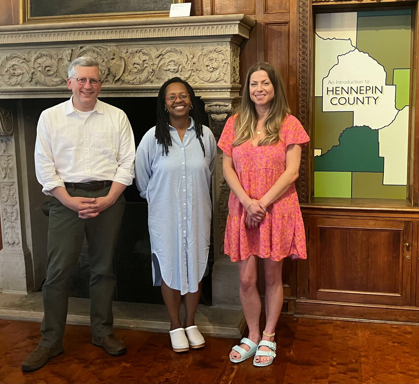 Hennepin History Museum’s staff welcome all visitors:  (Left to right) executive director John Crippen, archivist Michele Pollard, and curator Alyssa Thiede. (Photo submitted)