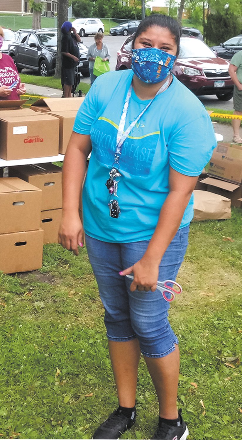 NENA Community Organizer Karla Arredondo-Payan has been focusing her attention on providing culturally appropriate food items for people to choose from at Bossen Park Apartments events. (Photo courtesy of NENA)