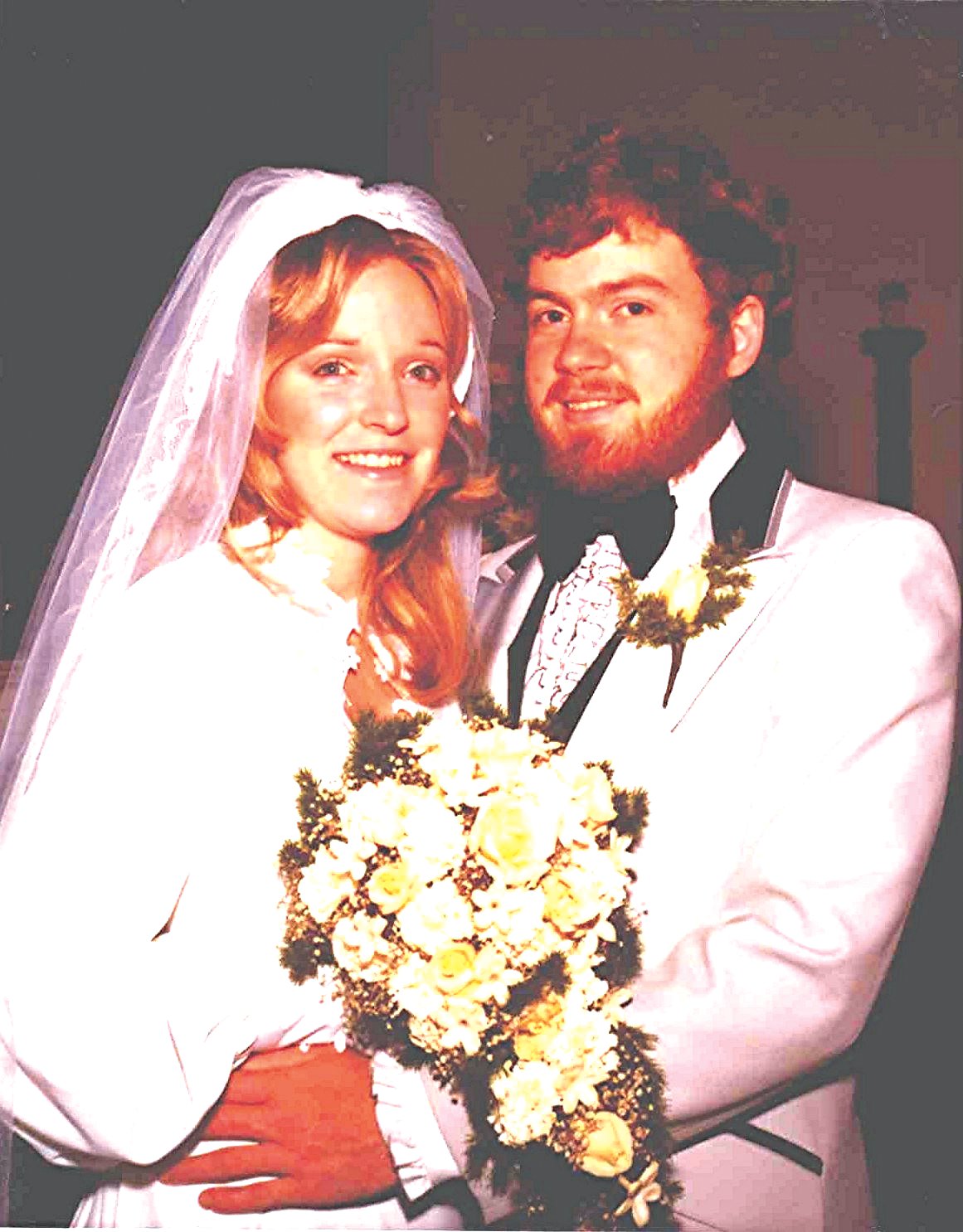 Gerald "Teddy" and Terra Girard on their wedding day and their 41st wedding anniversary on June 23, 2020.