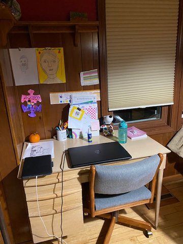 Alexandra Trumpy's at-home desk. She's the daughter of Tim and Michelle Trumpy. (Photo submitted)