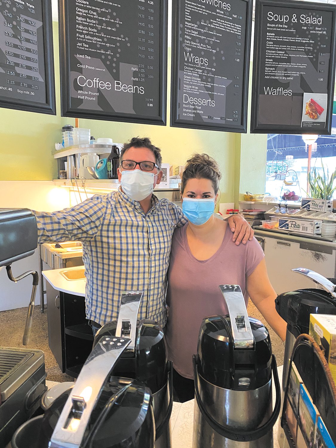 Nokomis residents Dennis and Mary Kloek have owned Nokomis Beach Coffee for 23 years. (Photo by Tesha M. Christensen)