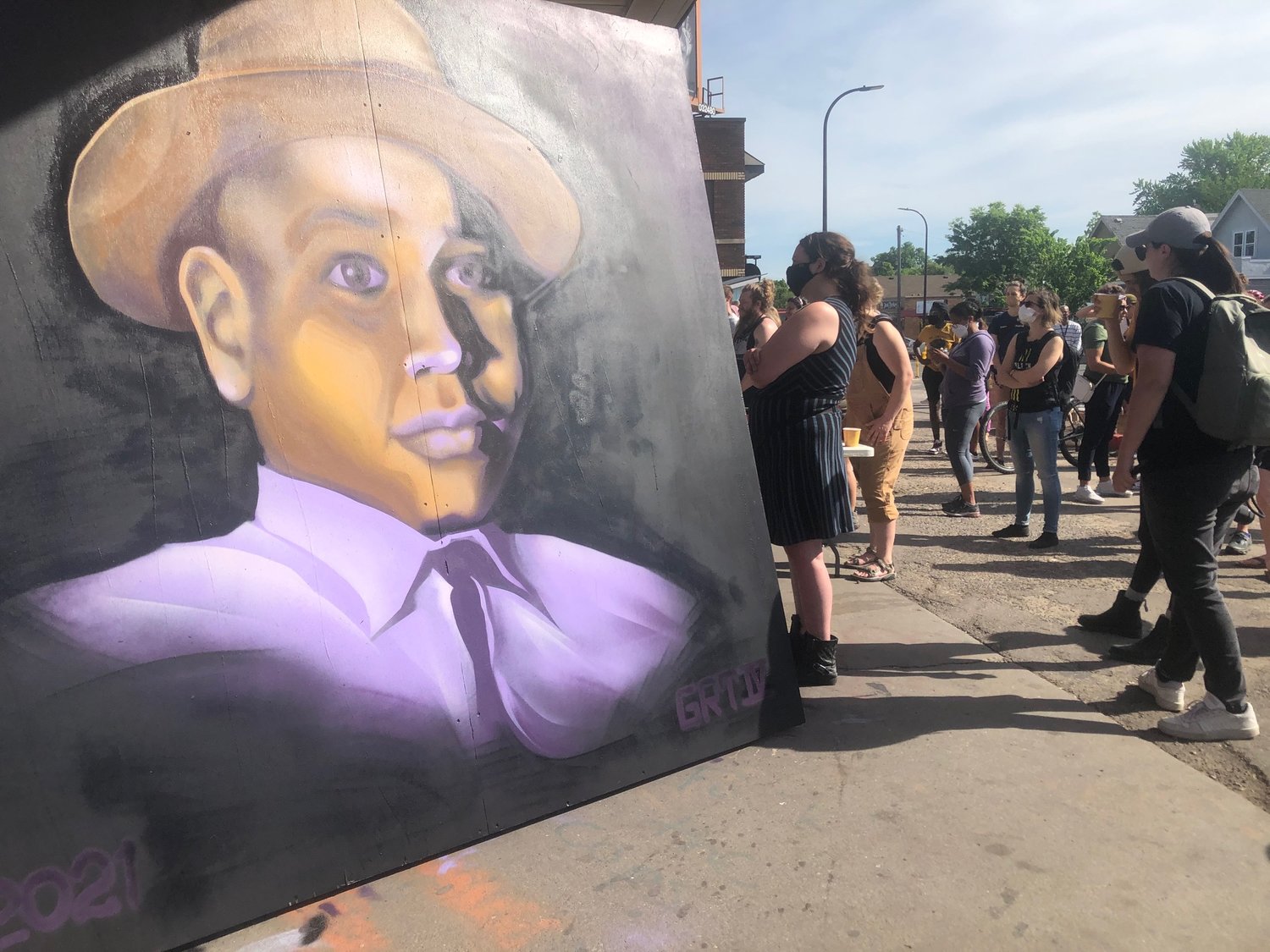A new portrait of Emmett Till was installed at the Square.