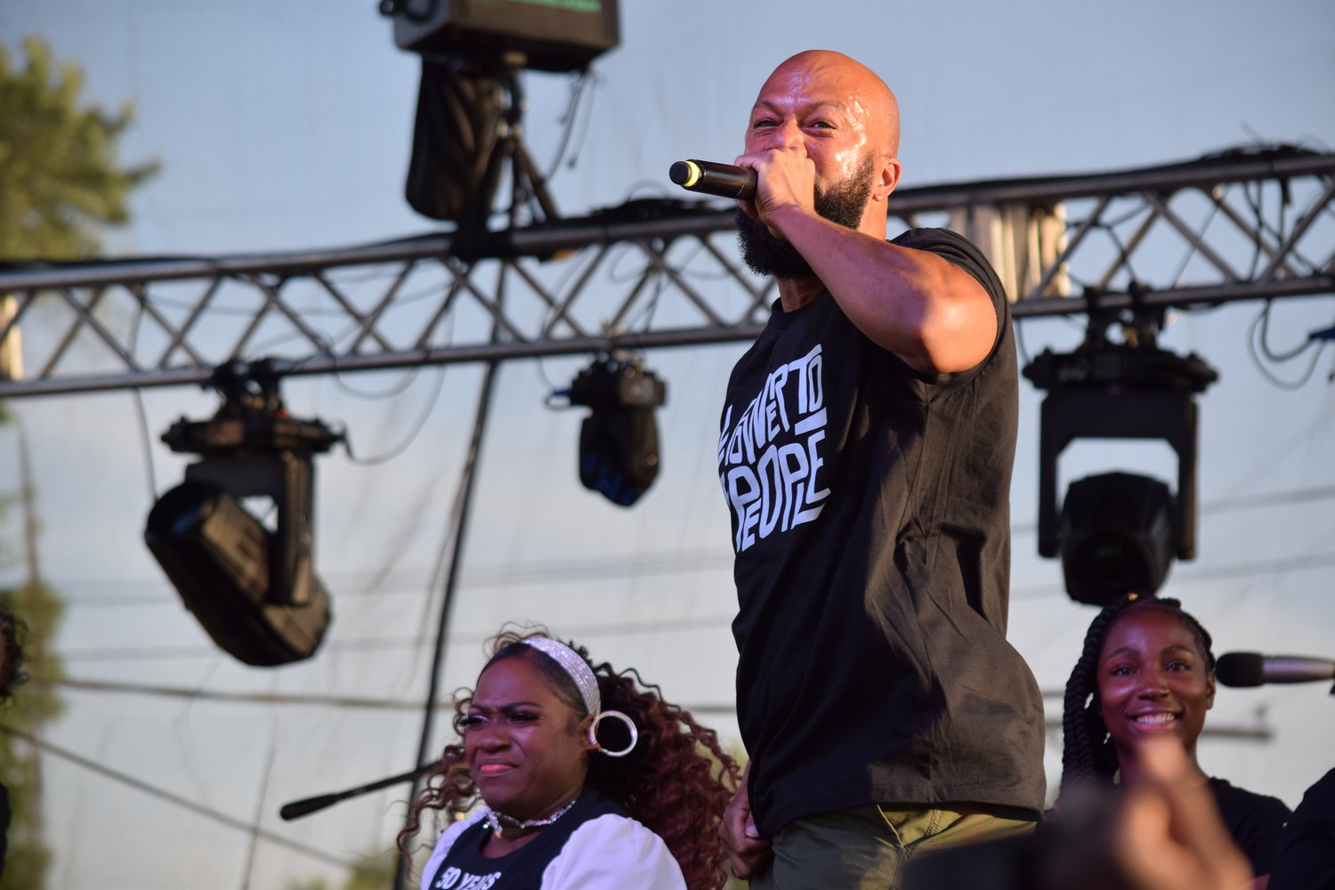 Surprise special guest Common joins Sounds of Blackness on stage.
“I'm here because I saw Emmett Till's mom stand in power, even though she was in the most pain you could ever feel, she stood in power. She stood in peace and in love and showin' people what children of God are like,” he said. Common said the names of people whose lives were taken by injustice, which prompted others in the audience to call out names. “It’s such a list it hurts your heart to say it.”
He then dedicated the next song to them and their families, and with Sounds of Blackness offered a riveting performance of the Academy Award Winning Song, “Glory.”